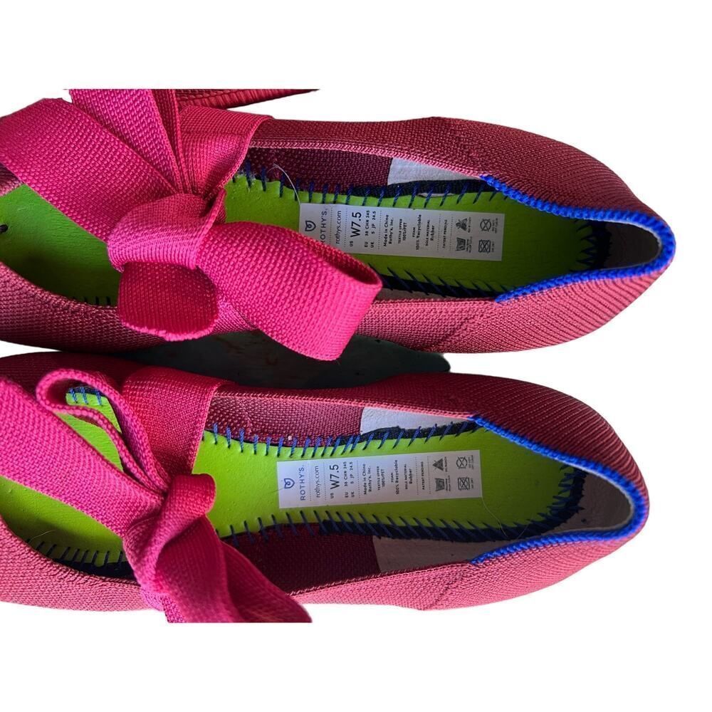 Rothy's Pink Pointed Bow Flats - Picture 7 of 13